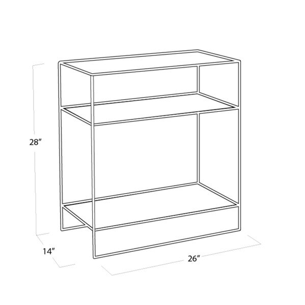 Mirage 3 Shelf Side Table - Live from Detroit™ Line Drawing